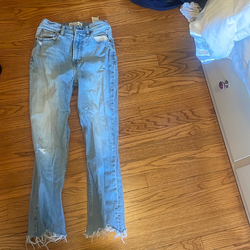 Abercrombie ultra high rise kick flare light jeans